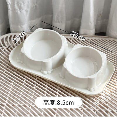 Miska pre mačky, dvojitá miska na krmivo pre psov, nerezová oceľ, proti prevráteniu, miska na pitnú vodu a kŕmenie pre mačky, šikmé ústa, potreby pre domáce zvieratá