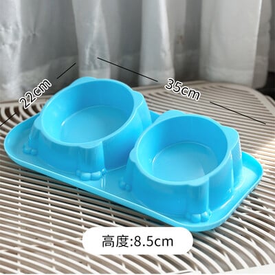 Miska pre mačky, dvojitá miska na krmivo pre psov, nerezová oceľ, proti prevráteniu, miska na pitnú vodu a kŕmenie pre mačky, šikmé ústa, potreby pre domáce zvieratá