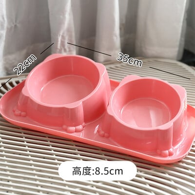 Miska pre mačky, dvojitá miska na krmivo pre psov, nerezová oceľ, proti prevráteniu, miska na pitnú vodu a kŕmenie pre mačky, šikmé ústa, potreby pre domáce zvieratá