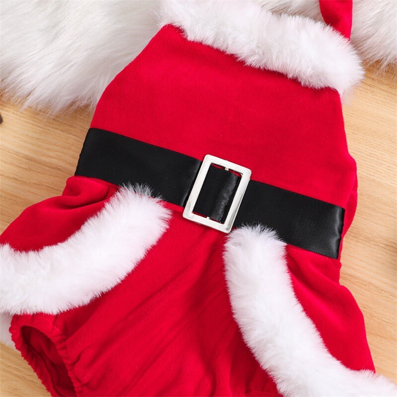 Vaikiški drabužiai „Dropshipping“, 2024 m. Naujo stiliaus kalėdinis kostiumas kūdikiams ir mažiems vaikams, galvos apdangalas, kelnaitės, kombinezonas, smokingo megztinio sijonas