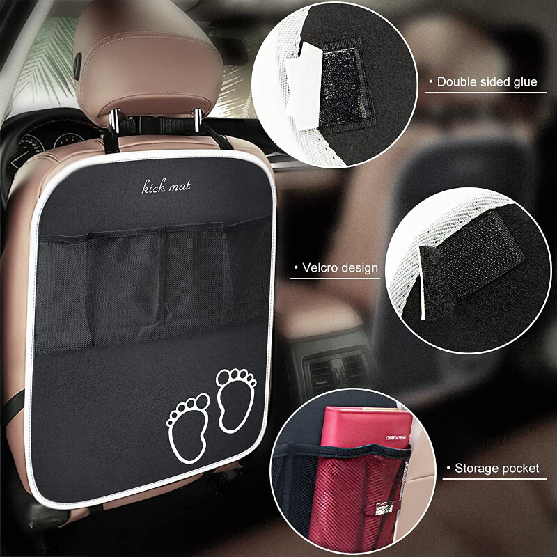 Covoraș pentru mașină, covoraș anti-lovitură pentru copii pentru bebeluși, protecție scaun auto, husă neagră pentru scaunul din spate pentru protecție impermeabilă pentru copii (1 pachet)