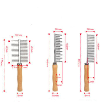 Χτένι γάτας από ανοξείδωτο ατσάλι Βούρτσα γάτας Βούρτσα μαλλιών για σκύλους Ξύλινη λαβή Αποτρίχωση κατοικίδιων ζώων Γάτες χτένα για κατοικίδια Εργαλεία καθαρισμού Αξεσουάρ