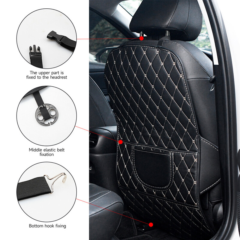 Set Anti Kick Pad for Toyota Prius 2012-2022 PU Odiniai Automobiliniai Kilimėliai Automatiniai Sėdynės Atlošo Apsauginiai Užvalkalai Auto Priedai