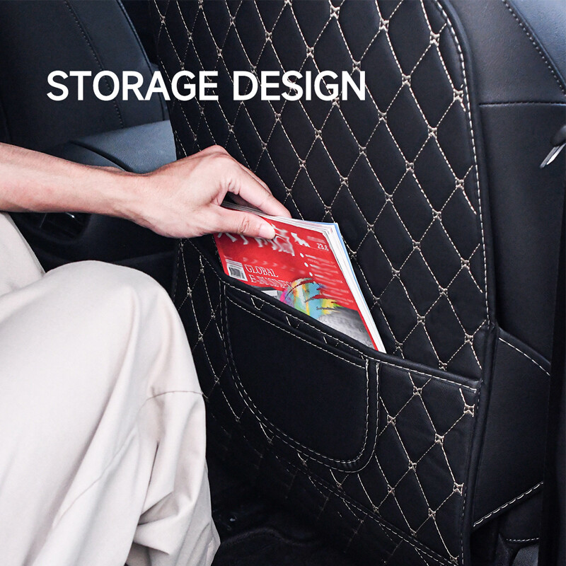 Paredzēts Nissan Ariya 2022-2023 Automašīnas PU ādas pretsitiena paklājiņš, automašīnas pretsitiena aizsargs Paklājiņi sēdekļa atzveltnes aizsargi