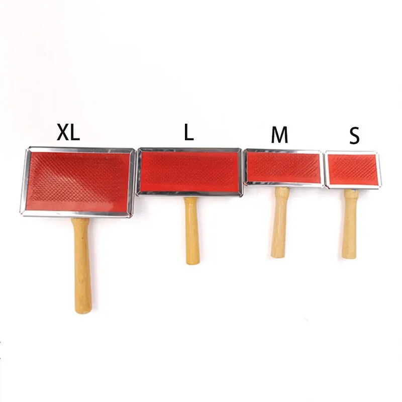 Pieptene de cardare de lână Instrument de vărsare Curăţarea animalelor de companie Ac de rotire Îngrijirea pisicilor Consumabile Câini Păr Mâner din lemn Perie de alunecare Profes