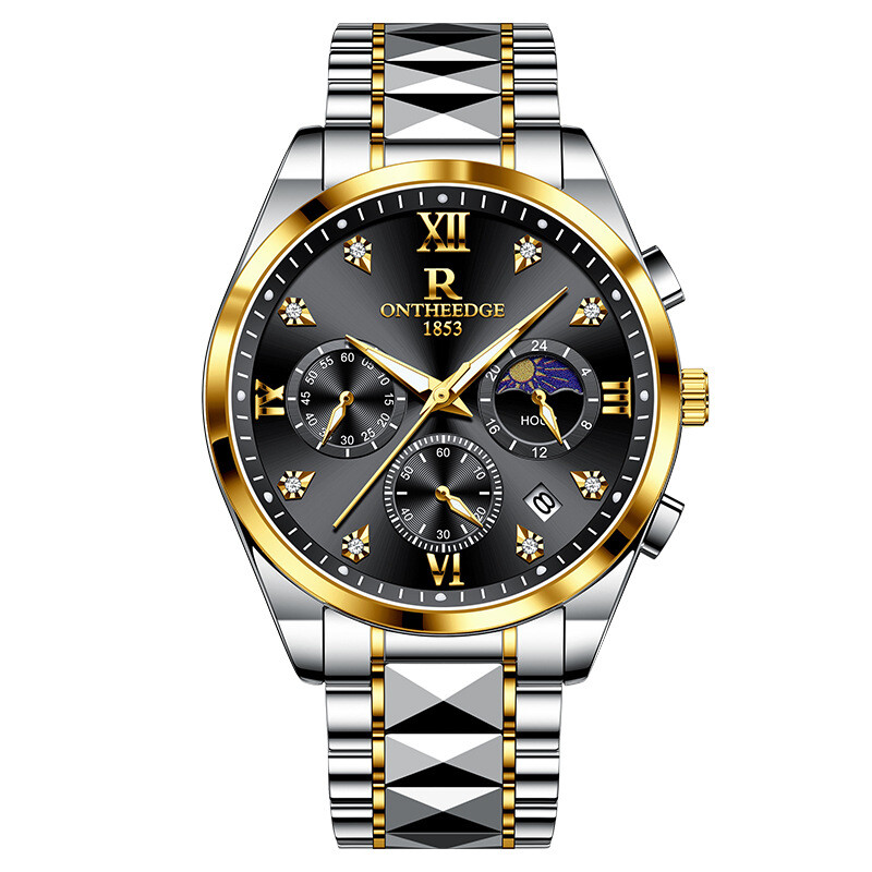 Ruizhiyuan Gypsophila laikrodis vyriškas ne mechaninis daugiafunkcis laikrodis trijų akių šešių adatų šviečiantis vandeniui atsparus tarpvalstybinė užsienio prekyba 