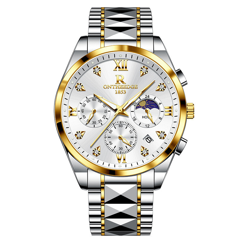 Ruizhiyuan Gypsophila laikrodis vyriškas ne mechaninis daugiafunkcis laikrodis trijų akių šešių adatų šviečiantis vandeniui atsparus tarpvalstybinė užsienio prekyba 