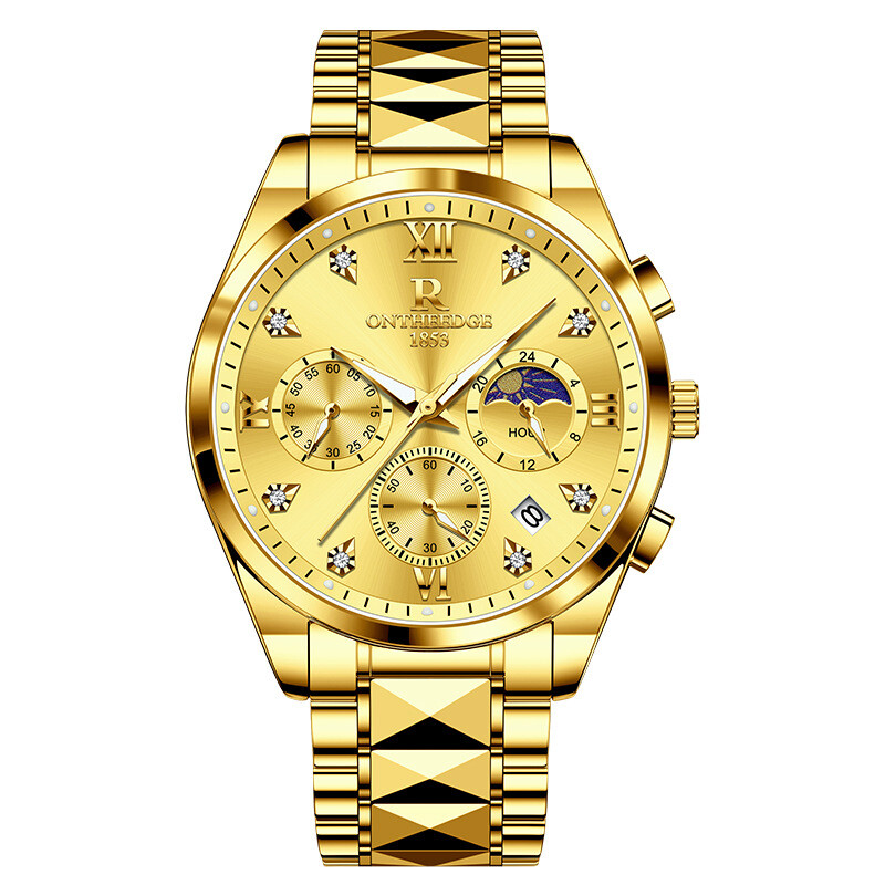 Ruizhiyuan Gypsophila laikrodis vyriškas ne mechaninis daugiafunkcis laikrodis trijų akių šešių adatų šviečiantis vandeniui atsparus tarpvalstybinė užsienio prekyba 