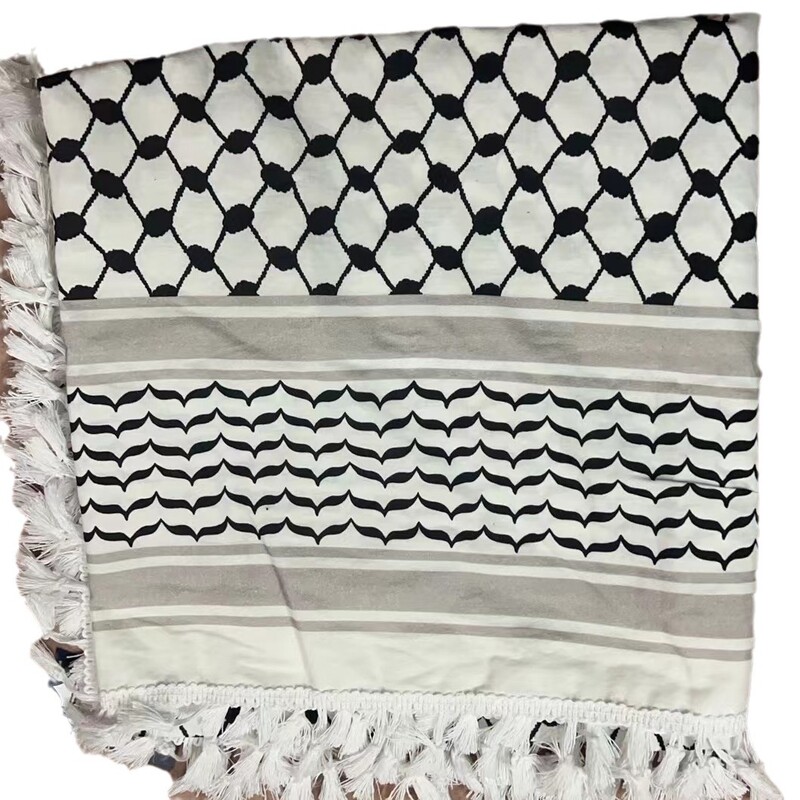 Jauna tīra kokvilna ar četrpusējiem pušķiem arābu lakats kvadrātveida taktiskā lakats āra musulmaņu dekorācija pārrobežu