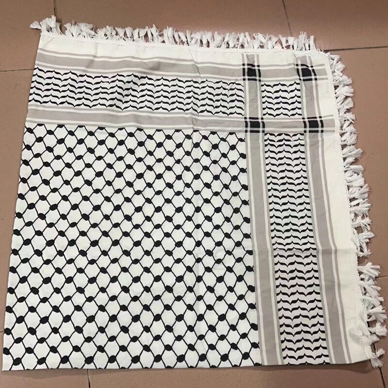 Jauna tīra kokvilna ar četrpusējiem pušķiem arābu lakats kvadrātveida taktiskā lakats āra musulmaņu dekorācija pārrobežu