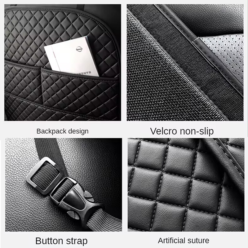 1 buc. tampon anti-lovitură auto cu buzunar organizator din piele PU husă universală de protecție a spatelui scaunului din spate covorașe pentru copii pentru scaunul din spate