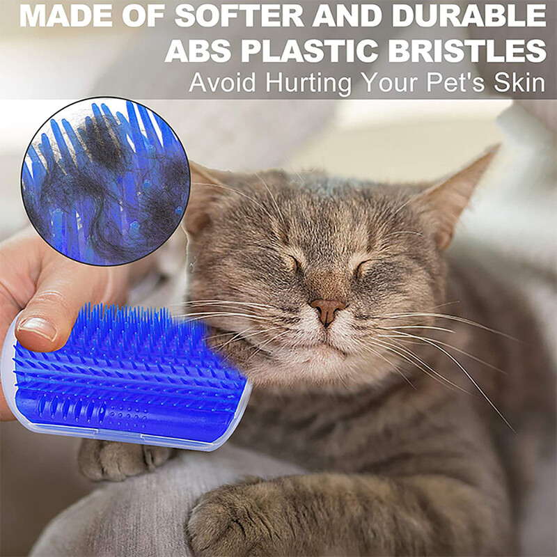 Cats Groomer Self Brush Pet Massage Self Comb Αφαιρούμενη γωνία τοίχου γάτας ξύσιμο Βούρτσα τριβής Προμήθειες καθαρισμού περιποίησης κατοικίδιων
