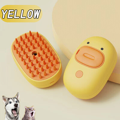 Perie electrică pentru animale de companie, 3 în 1, perie cu abur în formă de rață, perie pentru câini, pieptene cu pulverizare, perie pentru păr de pisică, pentru masaj, pentru îngrijirea animalelor de companie, piepteni pentru îndepărtarea părului