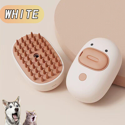 Perie electrică pentru animale de companie, 3 în 1, perie cu abur în formă de rață, perie pentru câini, pieptene cu pulverizare, perie pentru păr de pisică, pentru masaj, pentru îngrijirea animalelor de companie, piepteni pentru îndepărtarea părului