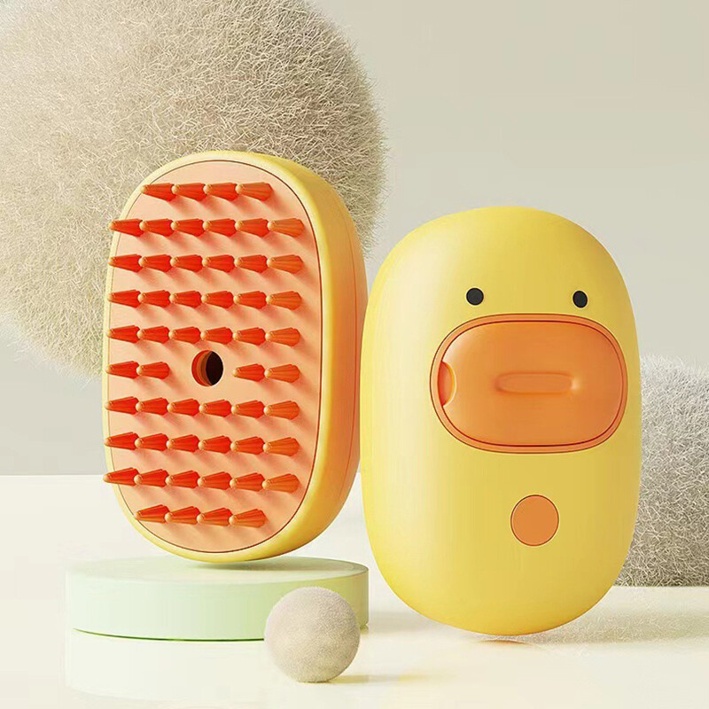 Perie electrică pentru animale de companie, 3 în 1, perie cu abur în formă de rață, perie pentru câini, pieptene cu pulverizare, perie pentru păr de pisică, pentru masaj, pentru îngrijirea animalelor de companie, piepteni pentru îndepărtarea părului