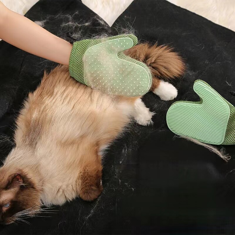 1buc, mănuși cu două fețe pentru îndepărtarea părului animalelor de companie, mănuși pentru îngrijirea animalelor de companie, mănuși cu perie blândă pentru îndepărtarea părului, pentru mănuși pentru caine pisică