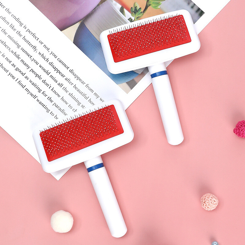 Piepteni de îngrijire a pisicilor Pieptene cu ac din oțel pentru curățare profundă pentru pisici câini de talie mică Perie din oțel inoxidabil de siguranță Accesorii pentru animale de companie en-gros