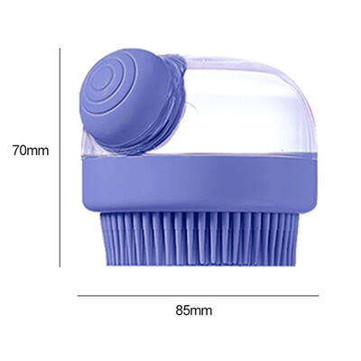 Perie de baie pentru câini Pieptene pentru pisici Perie de îngrijire Perie de duș pentru animale de companie Pieptene din silicon de siguranță cu cutie de șampon pentru câini, pisici, unelte curate pentru baie
