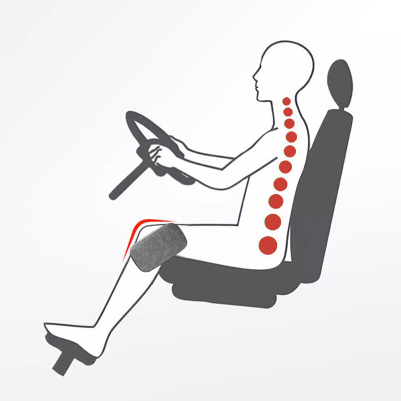 Automašīnas kājas ceļgala augšstilba galvenais vadītāja atbalsta spilvens elpojošs ceļgala spilvens, biezs ceļgala spilventiņš zamšādas kāju balsts transportlīdzekļa piederumiem