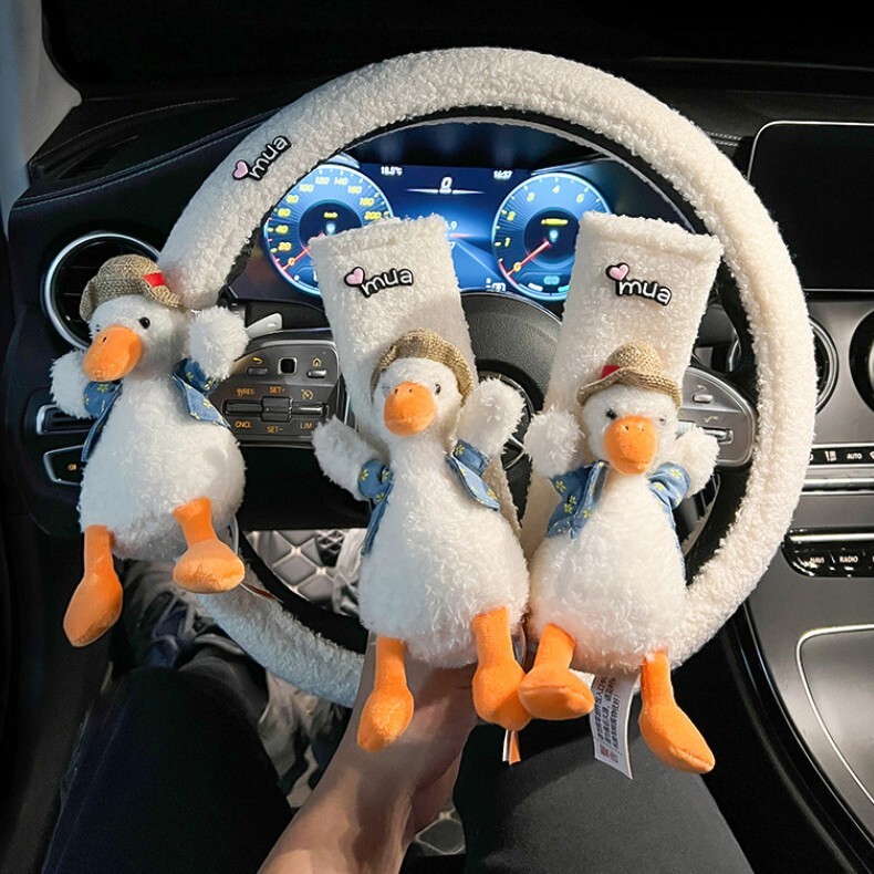 Ziemas pīļu automašīnas galvas balsts jostasvietas balsts jauks drošības jostas plecu pārsegs automašīnas salona noformējums sieviešu stūres pārsegs