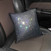 Pernă de susținere lombară pentru mașină cu diamante cu strasuri strălucitoare pentru scaun de birou ține talie pernă multifuncțională pentru spate Accesorii auto