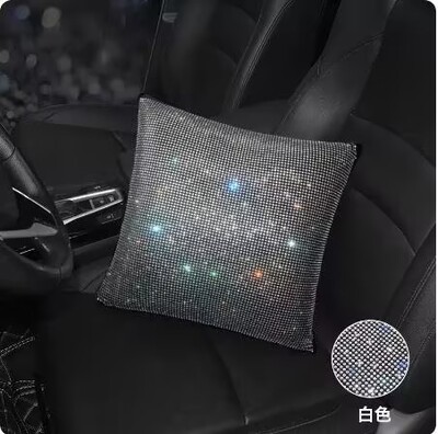 Pernă de susținere lombară pentru mașină cu diamante cu strasuri strălucitoare pentru scaun de birou ține talie pernă multifuncțională pentru spate Accesorii auto