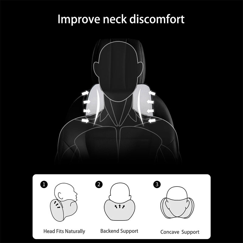 1 buc Pernă de pernă pentru tetieră pentru gât auto Suport pentru cap pentru scaun auto Protector pentru gât Scaun pentru gât, bumbac cu memorie 3D