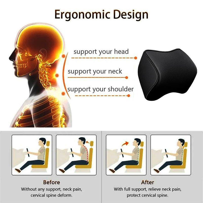 1 buc Pernă de pernă pentru tetieră pentru gât auto Suport pentru cap pentru scaun auto Protector pentru gât Scaun pentru gât, bumbac cu memorie 3D
