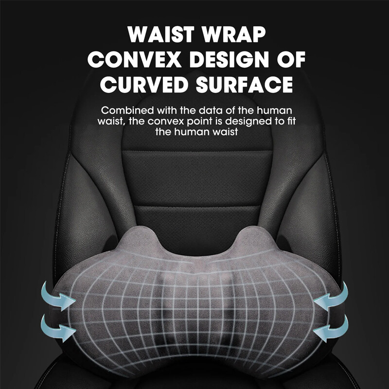 Automašīnas jostasvietas atbalsta spilvens elpojošs atmiņas putas jostasvietas spilvens vidukļa balsts muguras spilvens automašīnas biroja dīvāna salona aksesuāri