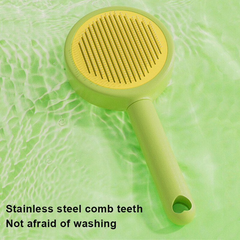 Kaķu suka Pašattīroša mājdzīvnieku matu noņemšanas ķemme suņiem Kaķiem Nerūsējošā tērauda kaķu kopšanas adatas ķemme Mājdzīvnieku tīrīšanas piederumi