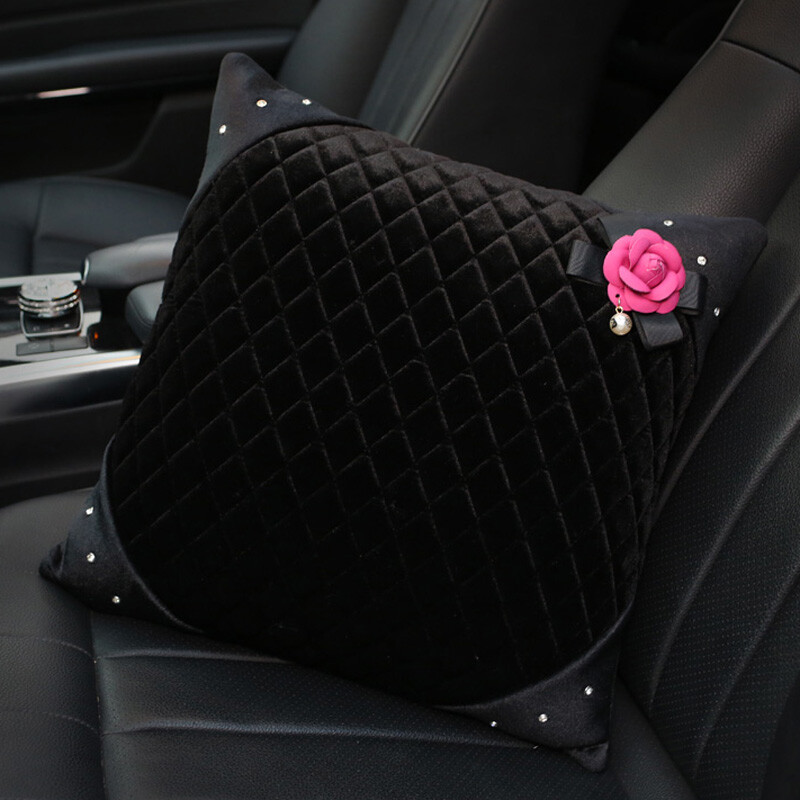 Perla Camelia Floare Strass Mașină Pernă Suport Lombar Pentru Scaun De Birou Țineți Talie Accesorii Multifuncționale pentru Spate