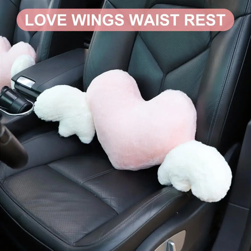 Autós fejtámla gyönyörű rugalmas szalag deformációmentes plüss autós fejtámla deréktámla jármű kellékek