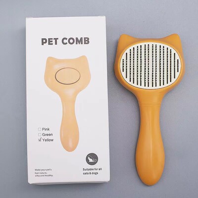Perie de îndepărtare a părului pentru animale de companie Pieptene de îngrijire Perie de autocurățare pentru câini cu dinți de masaj Câini Pisici Materiale pentru îngrijirea animalelor de companie