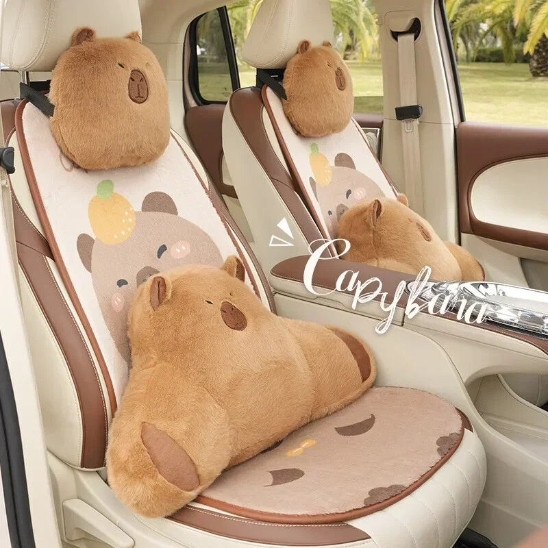 Pluș drăguț urs animal tetiera mașină scaun auto suport pentru cap pernă de protecție pentru gât pernă de odihnă pernă lombară accesoriu interior mașină