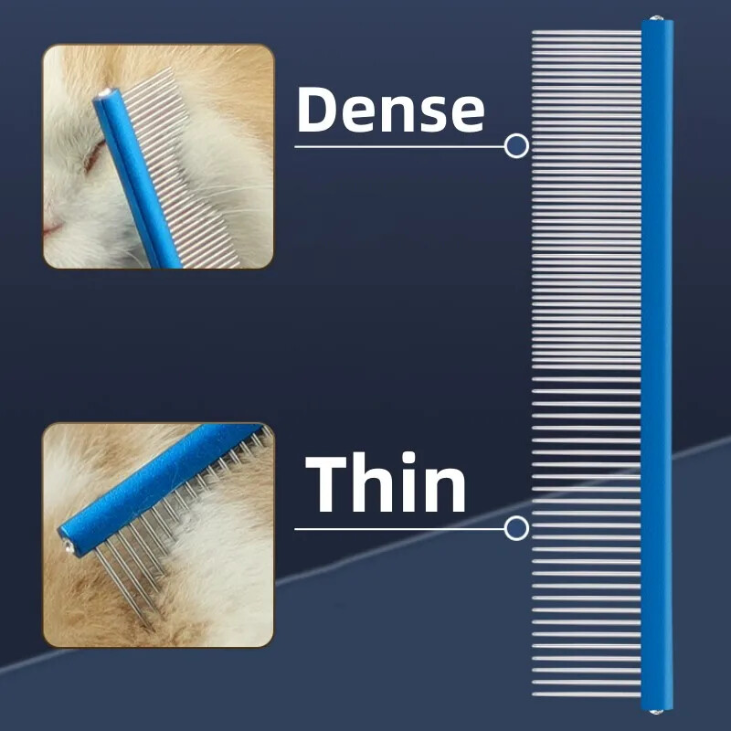 Pieptene pentru pisici Masaj Perie pentru pisici Piepteni din oțel inoxidabil pentru curățarea părului pentru pisici Dispozitiv de îndepărtare a părului pentru animale de companie Perie pentru câini Accesorii pentru pisici