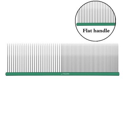 7 krāsu mājdzīvnieku kopšanas ķemme ar platiem zobiem, profesionāla viegla alumīnija nerūsējošā tērauda kaķu ķemme, matu trimmera suka, suņu ķemme 16/19 cm