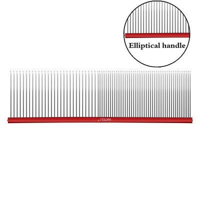 7 krāsu mājdzīvnieku kopšanas ķemme ar platiem zobiem, profesionāla viegla alumīnija nerūsējošā tērauda kaķu ķemme, matu trimmera suka, suņu ķemme 16/19 cm