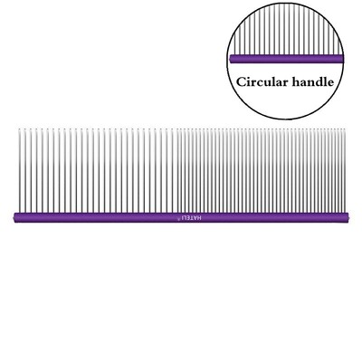7 krāsu mājdzīvnieku kopšanas ķemme ar platiem zobiem, profesionāla viegla alumīnija nerūsējošā tērauda kaķu ķemme, matu trimmera suka, suņu ķemme 16/19 cm