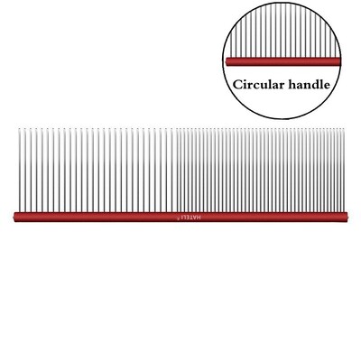 7 krāsu mājdzīvnieku kopšanas ķemme ar platiem zobiem, profesionāla viegla alumīnija nerūsējošā tērauda kaķu ķemme, matu trimmera suka, suņu ķemme 16/19 cm