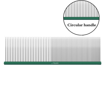 7 krāsu mājdzīvnieku kopšanas ķemme ar platiem zobiem, profesionāla viegla alumīnija nerūsējošā tērauda kaķu ķemme, matu trimmera suka, suņu ķemme 16/19 cm