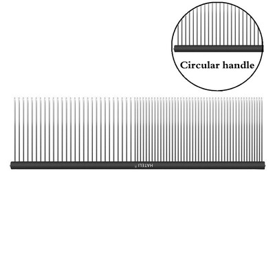 7 krāsu mājdzīvnieku kopšanas ķemme ar platiem zobiem, profesionāla viegla alumīnija nerūsējošā tērauda kaķu ķemme, matu trimmera suka, suņu ķemme 16/19 cm