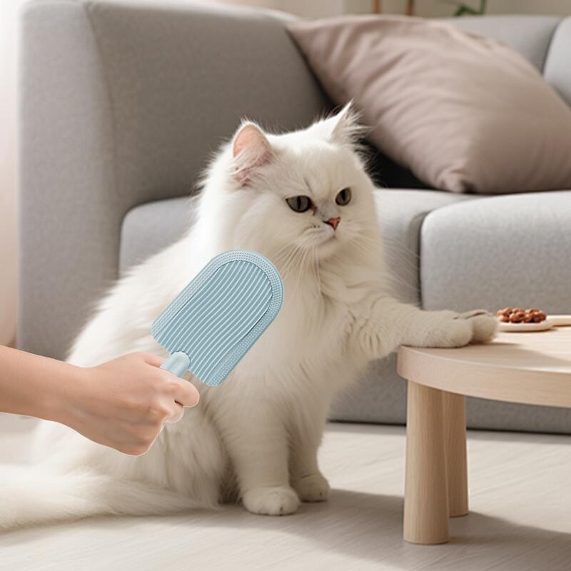 Kaķa mēles ķemme Mājdzīvnieku atslāņojoša attīrīšanas birste, abpusēja maigi un efektīva suka pavilnas suka īsspalvainiem kaķiem, suņiem