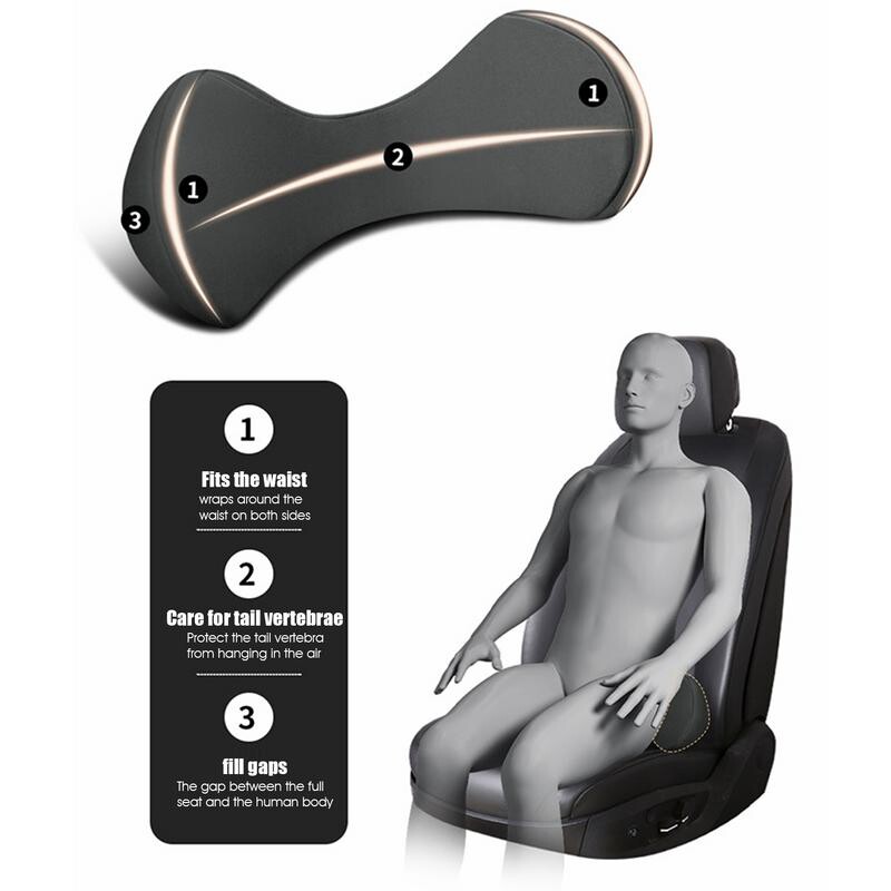 Lassan visszapattanó autó deréktáji párna Ergonomikus, lélegző deréktáji párna Bőrbarát támasztópárna autóbelső kiegészítők