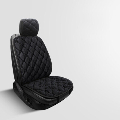 Pernă universală pentru scaun auto din pluș, iarnă, îngroșată, caldă, matlasată, în carouri, pentru un singur scaun, în față, confortabil, respirabil, covoraș antiderapant