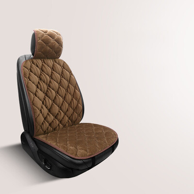 Pernă universală pentru scaun auto din pluș, iarnă, îngroșată, caldă, matlasată, în carouri, pentru un singur scaun, în față, confortabil, respirabil, covoraș antiderapant