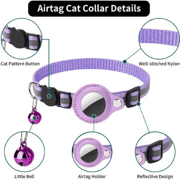 Αξεσουάρ GPS κατοικίδιων ζώων Anti-Lost Collar Cat Apple Airtag Tracker Προστατευτική θήκη με αντανακλαστικό κολιέ γάτας Εργαλείο γατάκι