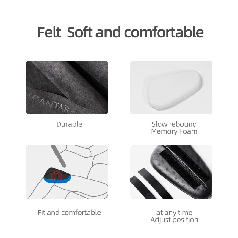 BETTERHUMZ Alcantara pentru Audi A3 A4 A5 A6 SQ5 Q5 TT Q3 Genunchiere pentru interiorul mașinii pernă elastică confortabilă, spumă cu memorie
