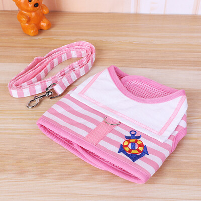 Drabužiai naminiams šunims Minkštas tamsiai mėlynos spalvos pavadėlio rinkinys Meškiuko čihuahua šunų reikmenims Antkaklis Katės naminio šuns krūtinės dirželio pavadėlis