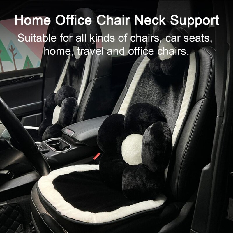 Autós fejtámla párna puha és stílusos fekete fehér virágos nyakpárnatartó párna üléspárna autós utazáshoz és otthonhoz