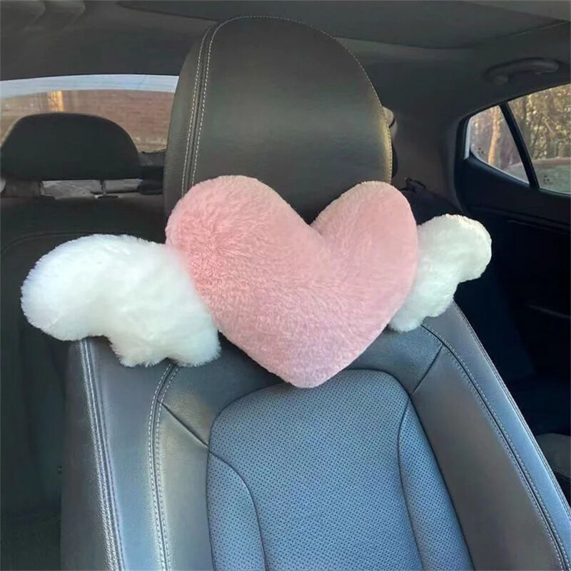 Universāls sirds formas automašīnas galvas balsts plīša mīlestības kakla spilvena sēdeklis jostasvietas spilvena atbalsta piederumi automašīnas muguras spilvens